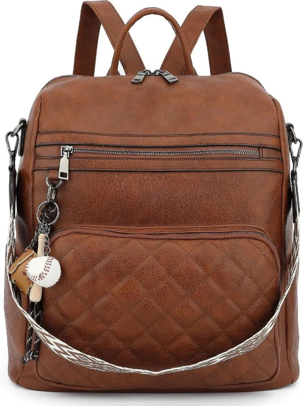 Stylish Large PU Leather Backpack Purse for Women - Versatile Travel Bag